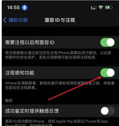 辽阳苹果14维修网点分享iPhone14注视感知功能有什么用 