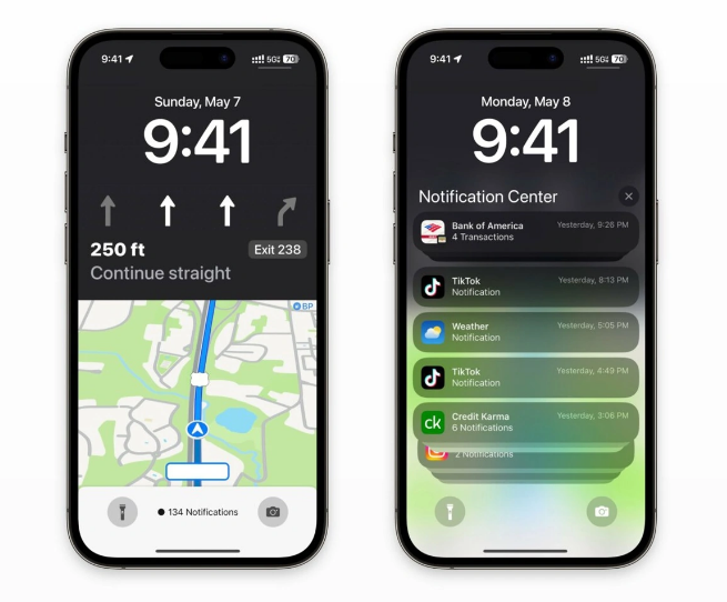 辽阳苹果维修服务分享iOS17锁屏地图导航半屏显示长什么样 